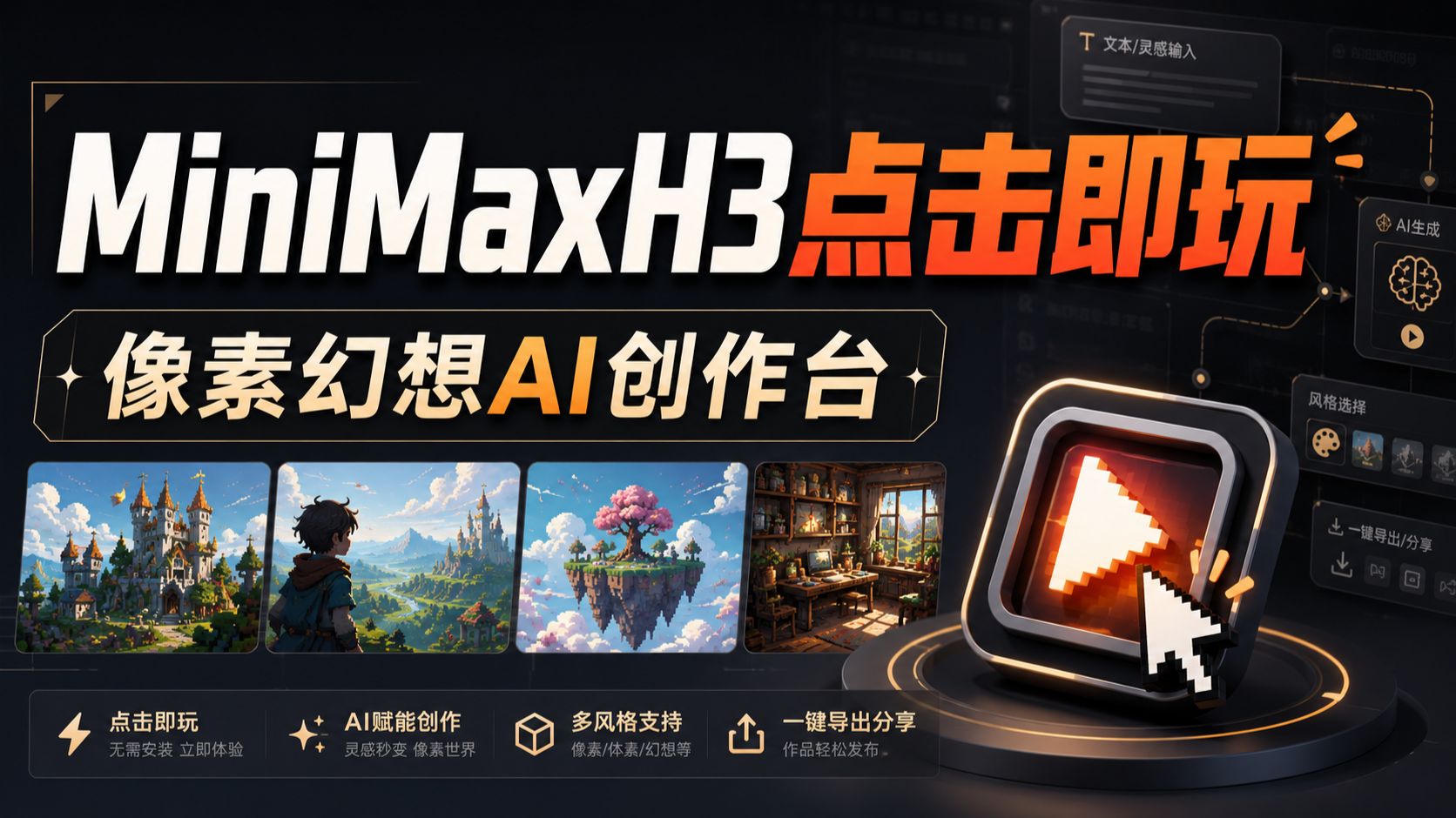 ComfyUI入门可以更简单｜像素幻想AI创作台内测，MiniMaxH3等实用工作流点击即玩！