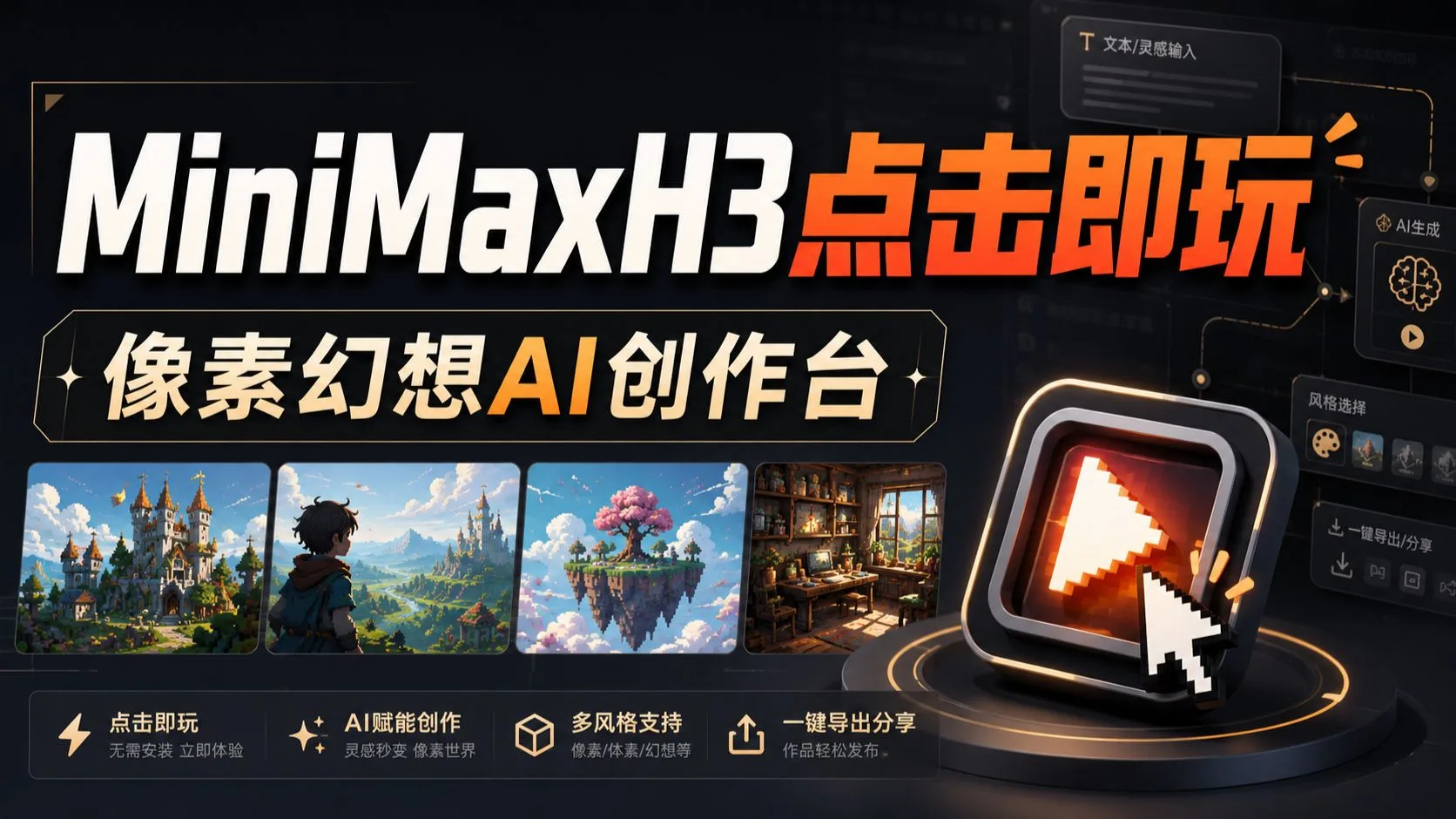 ComfyUI入门可以更简单|像素幻想AI创作台内测,MiniMaxH3等实用工作流点击即玩!