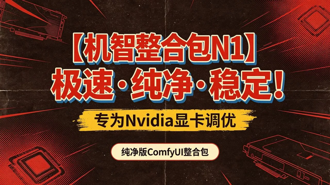 最新N卡专用ComfyUI整合包：极速·纯净·稳定！丨机智整合包N1丨专为Nvidia显卡调优！