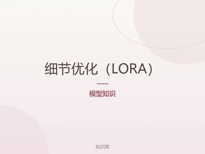 细节优化（LORA）