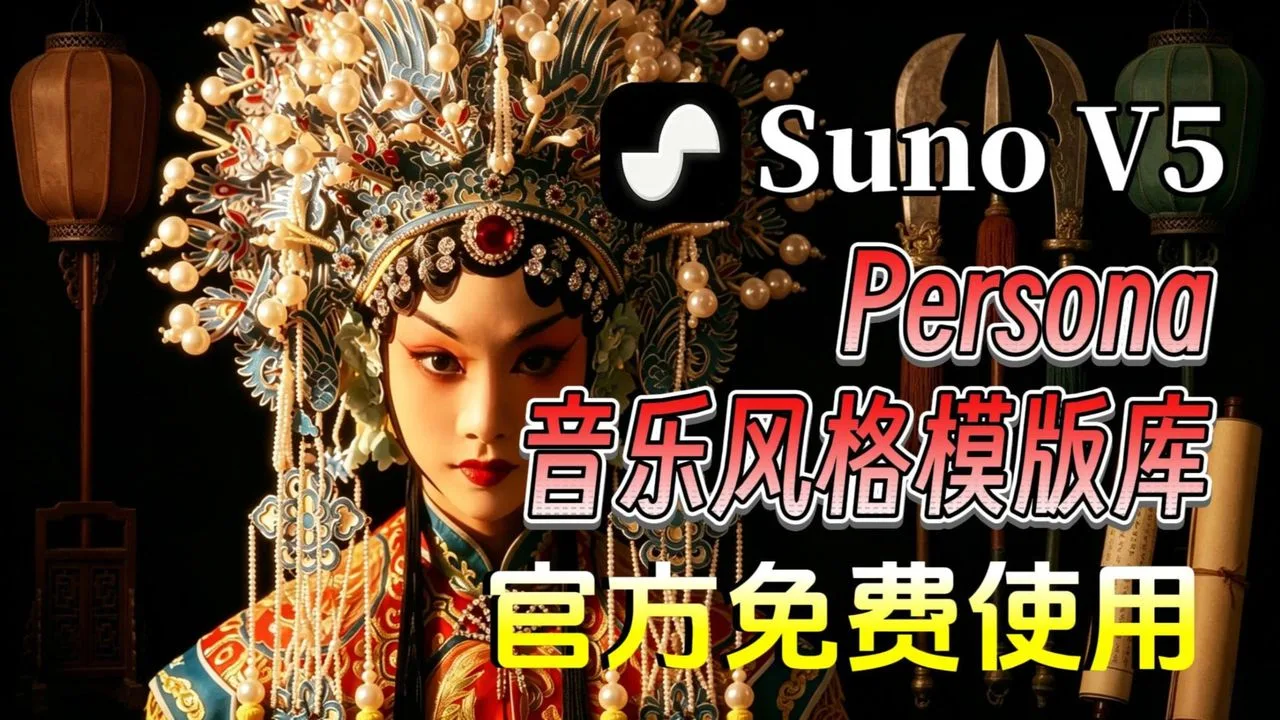 还在愁做不出好听戏腔？Suno专属戏曲Persona模板来了，直接复制使用，快速创作国风金曲，完整实操教学，新手也能上手做出专业戏曲风AI音乐！