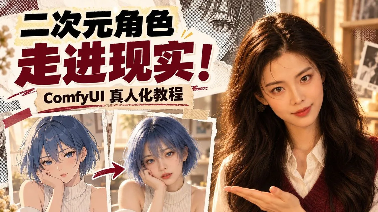 把你的二次元老婆带进现实!ComfyUI 二次元转真人工作流
