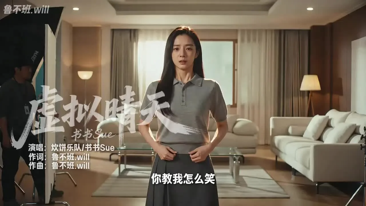 谁懂啊！给虚拟人拍MV，女主哭戏直接哭成喷泉，全片场临时抗洪救险，提示词改到第37版导演直接崩溃要打人🤣最后剪出来意外的还挺好看